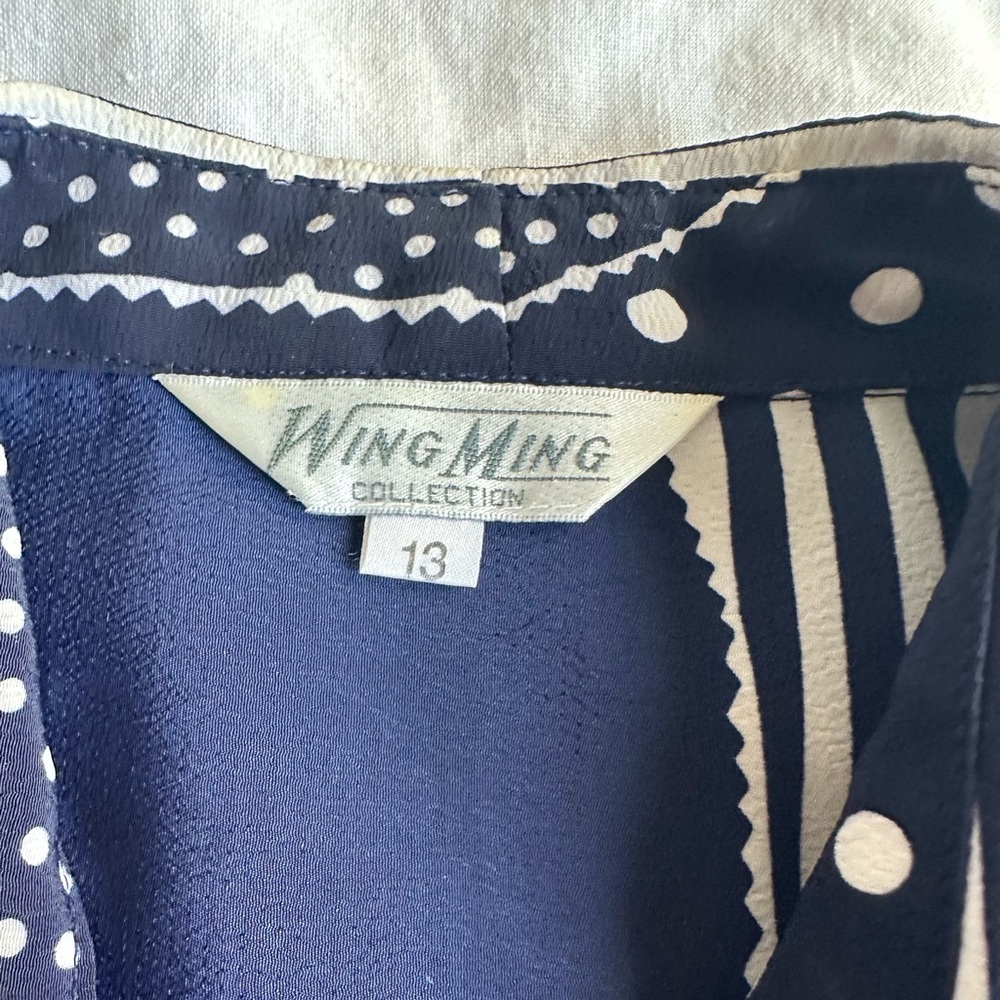 Vintage Wing Ming Strawberry Patchwork Button Shi… - image 4